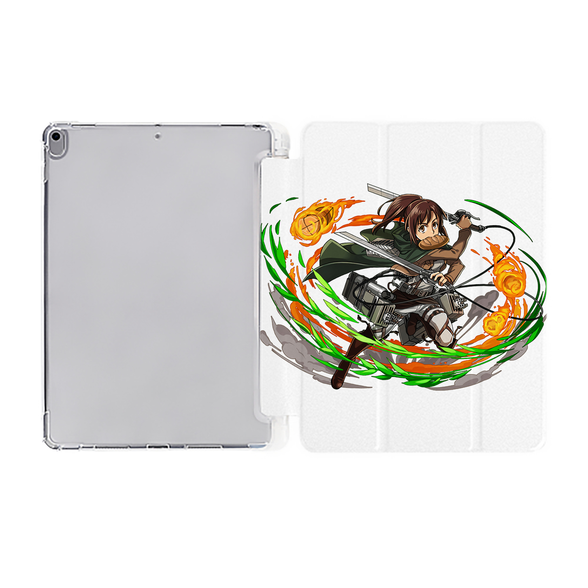 （画像用） 進撃の巨人 サシャ·ブラウス Attack on Titan Sasha Blaus IPad ケース ペン収納付き 三つ折りスタンド PUレザー×シリコン 対応機種9.5/10.5/10.9インチ
